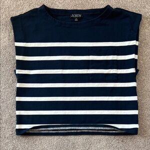 J. Crew Women’s Mariner Short Sleeve Navy and White Striped Tee